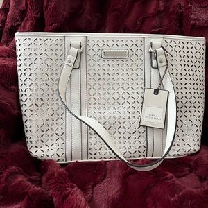 Dana Buchman Cream and metallic color tote